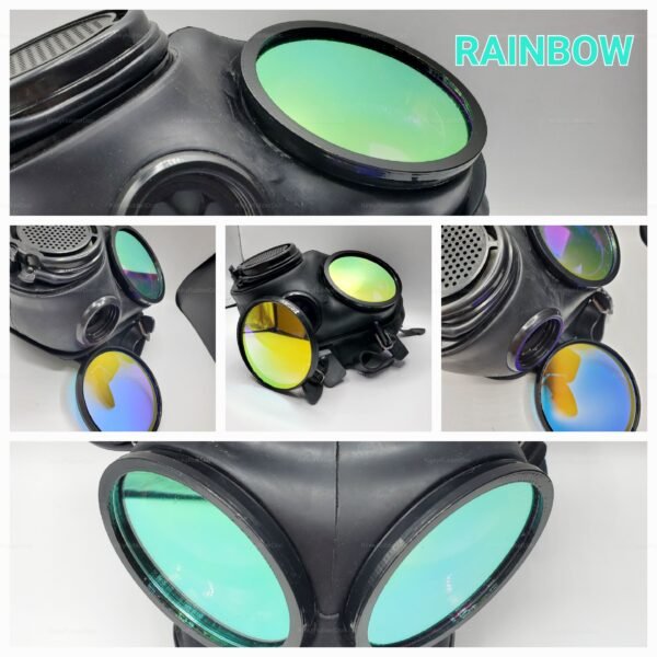 Rainbow Lens Covers for Gas Mask for S10, FM12, and MF20 masks – removable upgrade by KinkyRubberDoc.