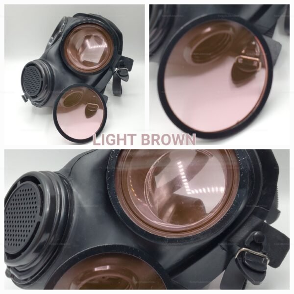 Light Brown Lens Covers for Gas Mask S10, FM12, and MF20 gas mask upgrade