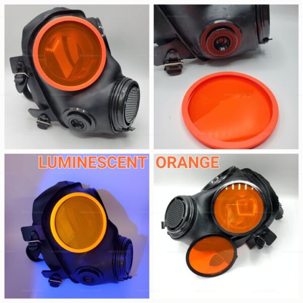 Luminiscent Orange Lens Covers for Gas Mask – fits S10, FM12, MF20