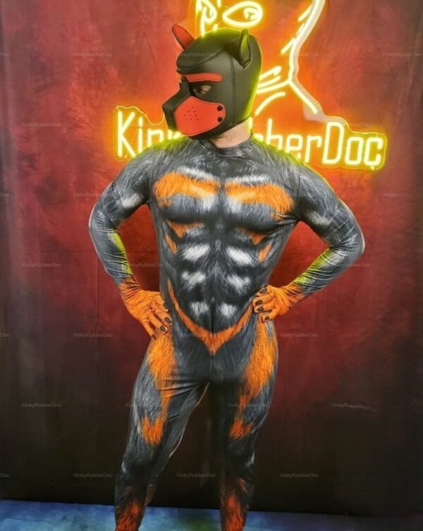 Realistic Spandex Puppy Bodysuit with vibrant colors and a sleek design.