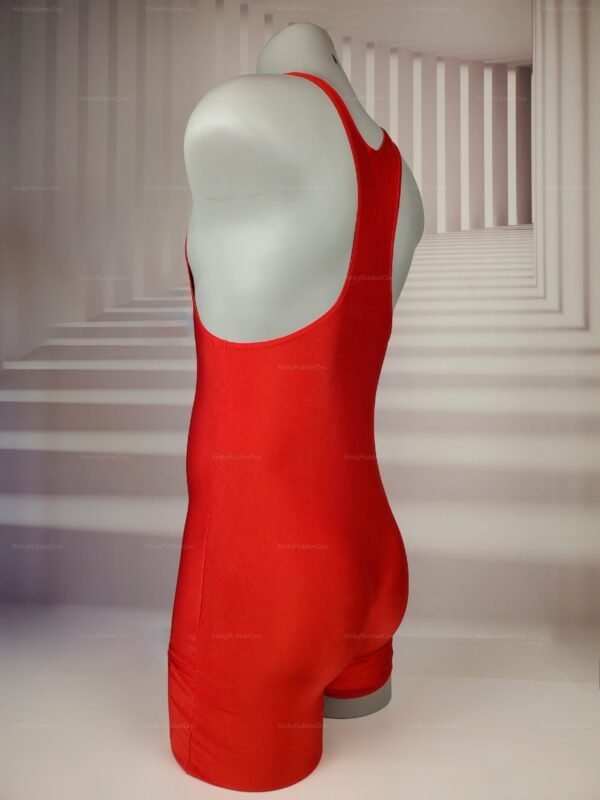 Vibrant red singlet with a smooth, body-hugging design, perfect for sporty and playful vibes.