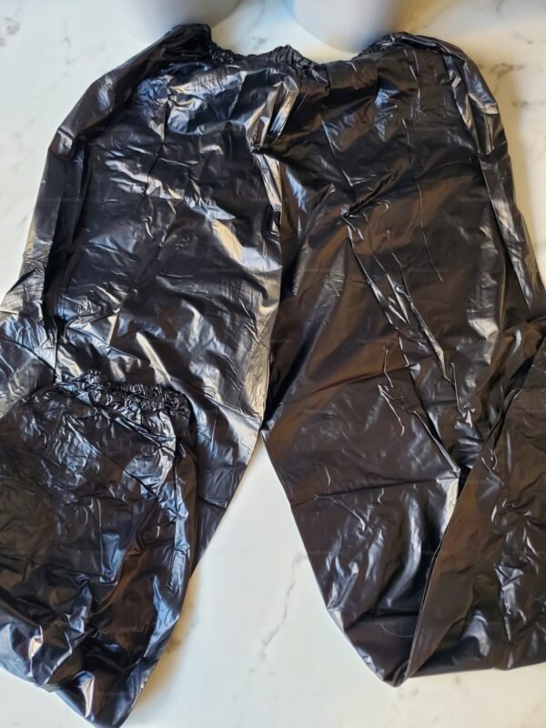 Sleek black fetish training gear with a glossy finish.