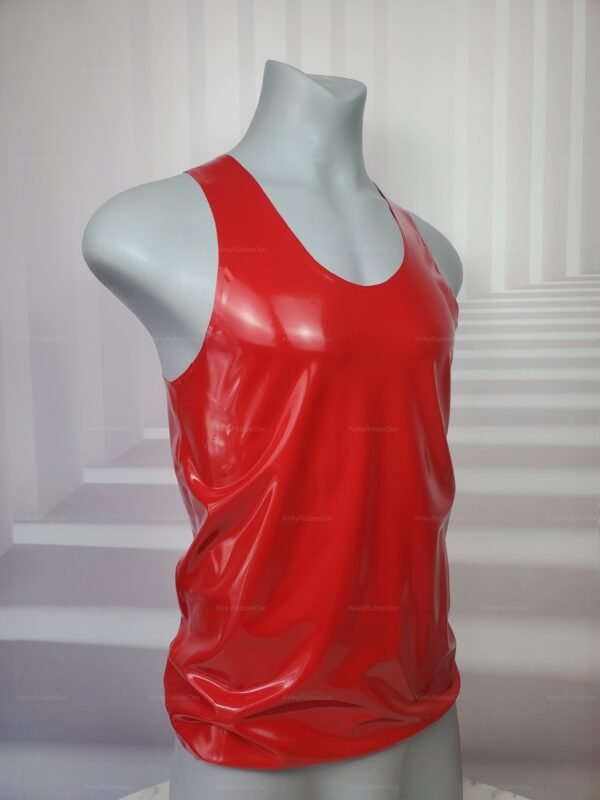 Colorful Latex Tank Top gym-style tank top with glossy finish.