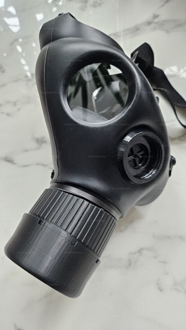 Custom Flesh Insert Gas Mask Set in sleek black with textured finish and adjustable straps.