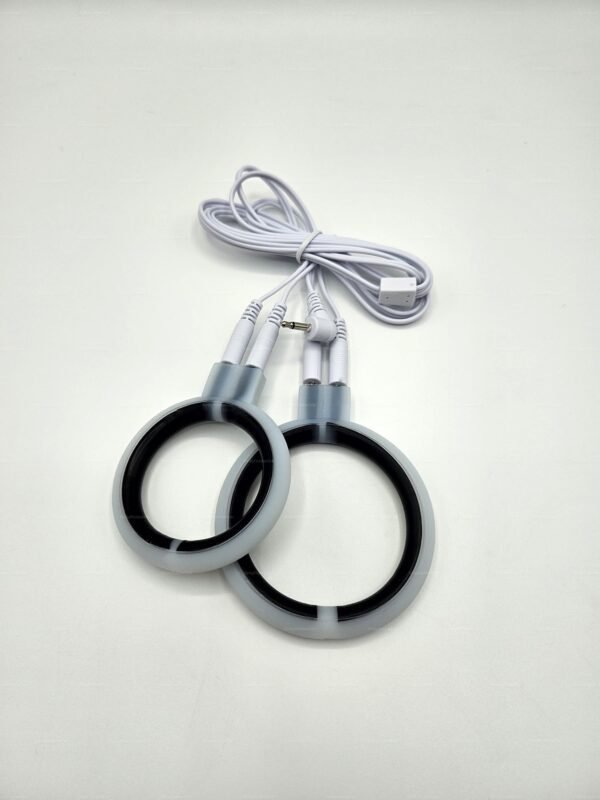 Dual Electro Cock and Ball Rings Rings connecting cables for enhanced intimate experiences.