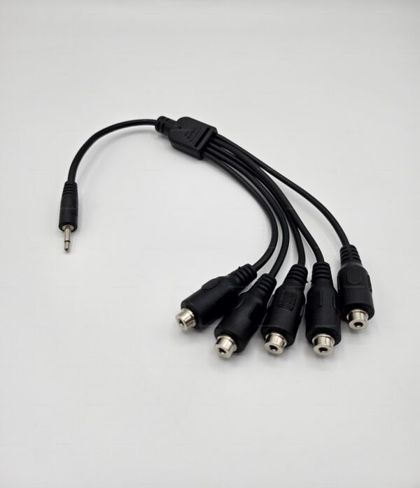 An electrosex power box splitter with multiple black connectors and a sleek cable design.