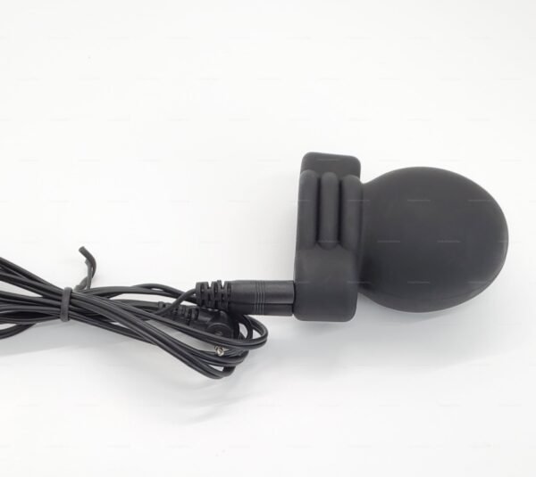 Sleek black electrical stimulation cup with soft sleeve and attached cable for kink enthusiasts.