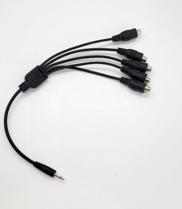 Black 5-Way E-Stim Cable Splitter for e-stim fetish play.